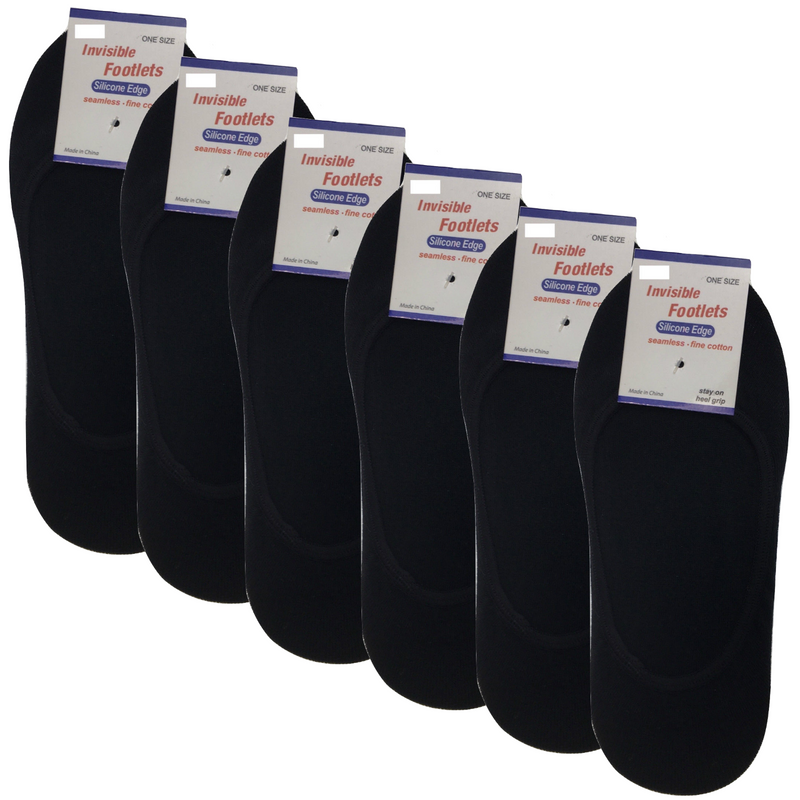 Load image into Gallery viewer, 6x NO SHOW COTTON SOCKS Non Slip Heel Grip Low Cut Invisible Footlet Seamless-4
