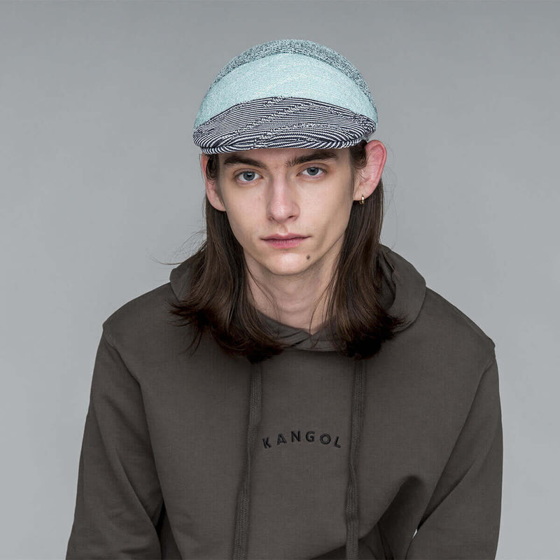 Load image into Gallery viewer, Kangol Mens Wavy Stripe 507 Flat Ivy Cap Classic Fabric Hat - Blue Tint Multi
