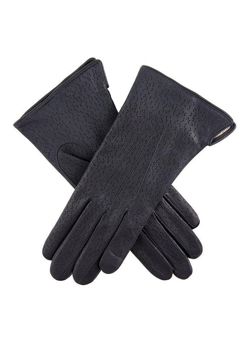 Dents Womens Imipec Leather Gloves Warm Winter Elegant - Navy-0