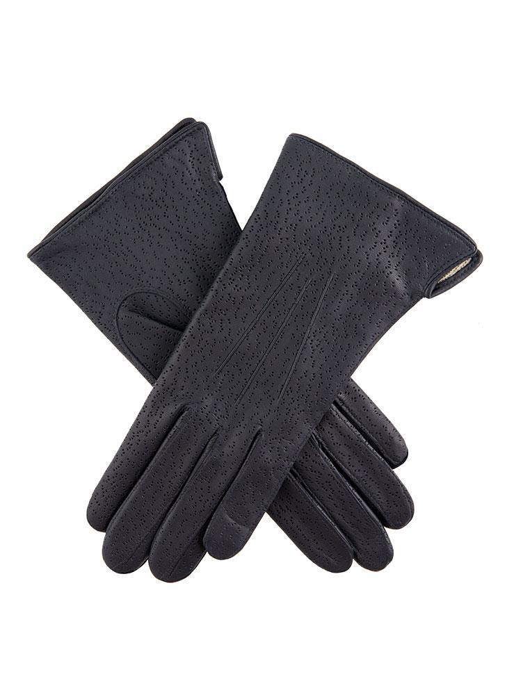 Load image into Gallery viewer, Dents Womens Imipec Leather Gloves Warm Winter Elegant - Navy-0
