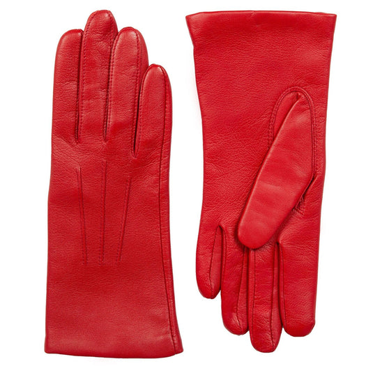 Dents Womens Emma Three-Point Leather Gloves - Berry Red-3