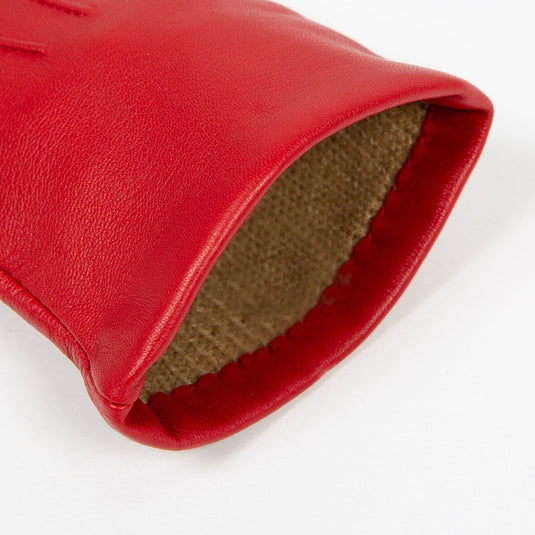 Dents Women's Emma Three-Point Leather Gloves - Berry Red