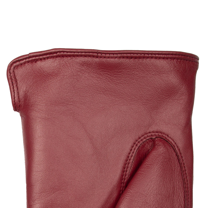 Load image into Gallery viewer, Dents Womens Touchscreen Single-Point Faux Fur-Lined Leather Gloves in Claret-4
