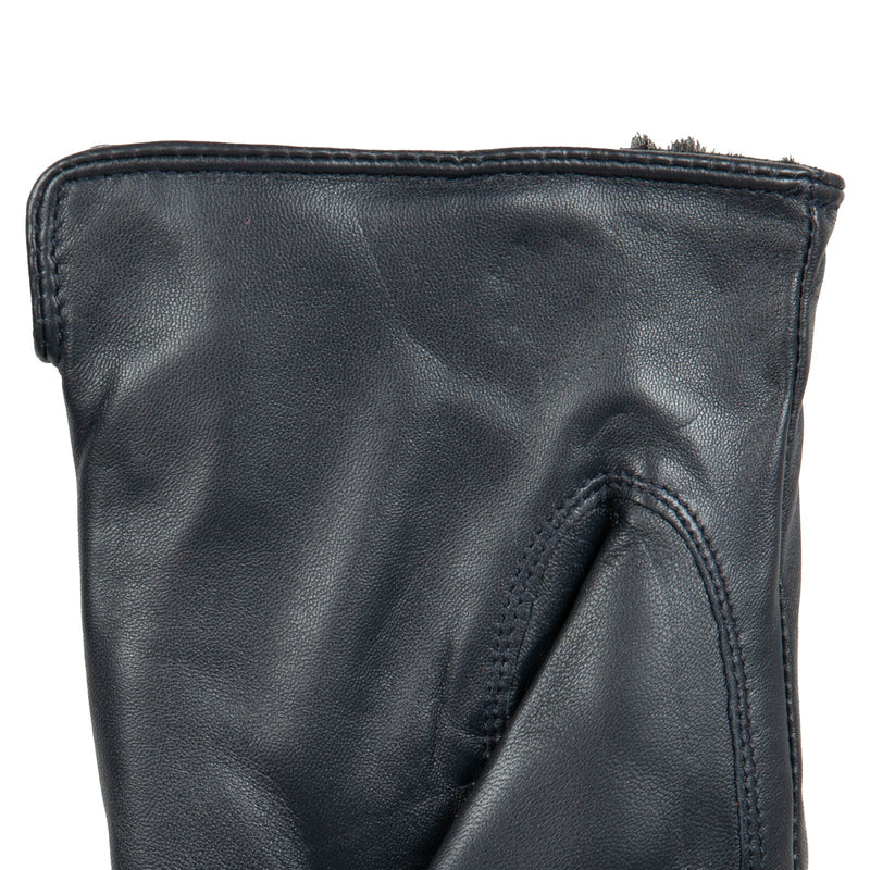Load image into Gallery viewer, Dents Women's Single-Point Touchscreen Leather Gloves with Faux Fur Lining – Navy
