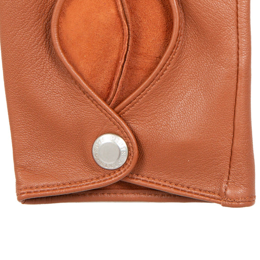Dents Women's Fingerless Leather Driving Gloves – Cognac