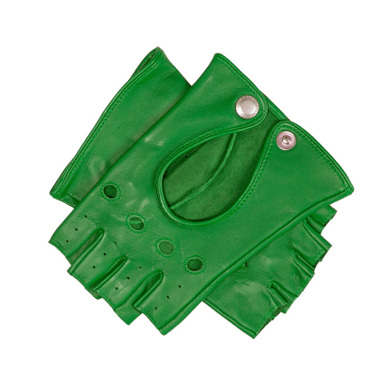 Load image into Gallery viewer, Dents Womens Fingerless Leather Driving Gloves in Emerald-3
