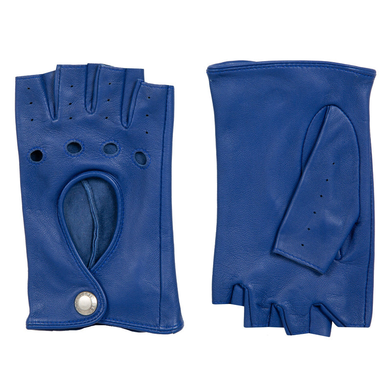 Load image into Gallery viewer, Dents Womens Fingerless Unlined Leather Driving Gloves in Marine-3
