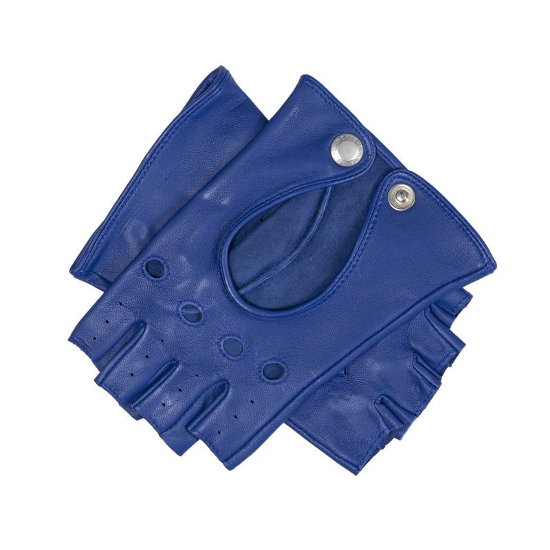 Load image into Gallery viewer, Dents Womens Fingerless Unlined Leather Driving Gloves in Marine-0
