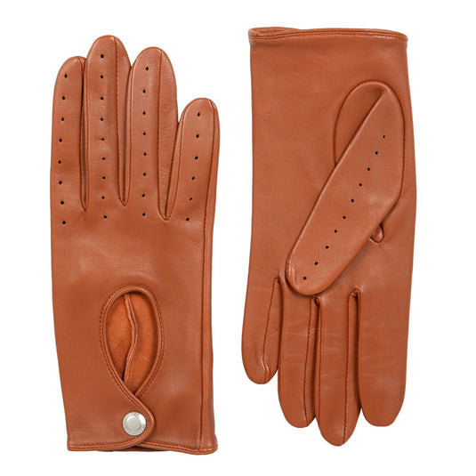 Dents Womens Leather Driving Gloves in Cognac-3