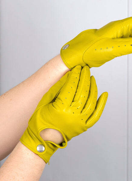 Load image into Gallery viewer, Dents Thruxton Womens Leather Driving Gloves Unlined - Lime-2
