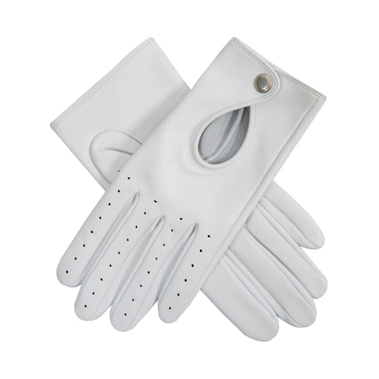 Dents Womens Leather Driving Gloves in Pearl-8