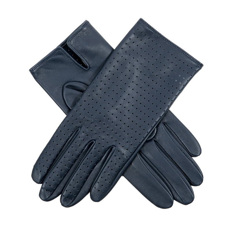 Load image into Gallery viewer, Dents Women’s Perforated Leather Gloves in Navy-0

