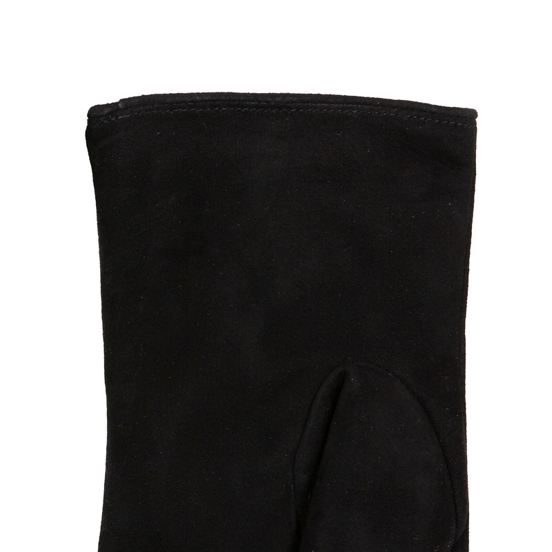 Load image into Gallery viewer, Dents Eva Women's Fingerless Suede Mittens with Faux Fur – Black
