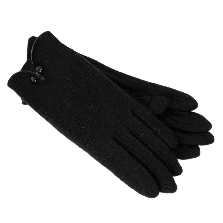 Load image into Gallery viewer, Dents Womens Soft Feel Fleece Knit Gloves w Button Trim Detail Warm Winter - Black-2

