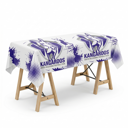 North Melbourne Kangaroos Official AFL Plastic Table Cover Cloth (200x100cm) - Officially Licensed-1