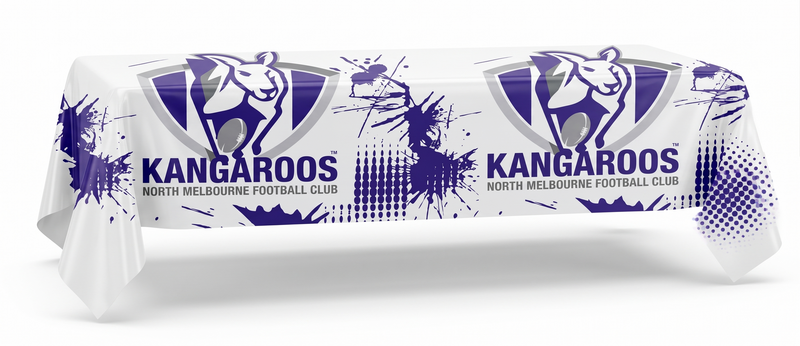 Load image into Gallery viewer, North Melbourne Kangaroos Official AFL Plastic Table Cover Cloth (200x100cm) - Officially Licensed-2
