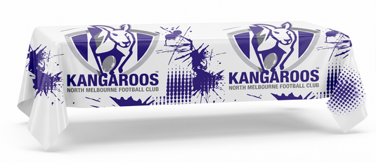 North Melbourne Kangaroos Official AFL Plastic Table Cover Cloth (200x100cm) - Officially Licensed-2