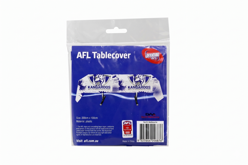 Load image into Gallery viewer, North Melbourne Kangaroos Official AFL Plastic Table Cover Cloth (200x100cm) - Officially Licensed-3
