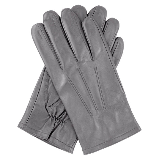 Dents Mens Genuine Full Grain Leather Gloves 3 Point Stitch Fleece Lined Warm Winter - Purple