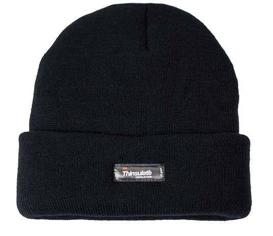 DENTS 3M THINSULATE Pull On Beanie Ski Knit Thermal Insulated Hat - Black-0
