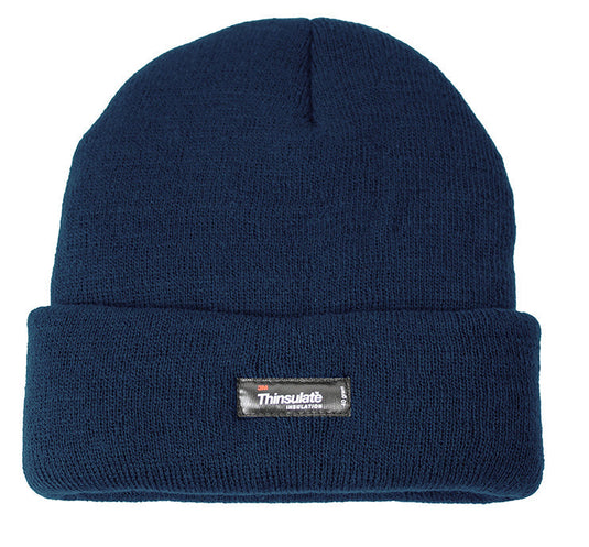 3M Thinsulate 3M Thinsulate Pull On Beanie Hat Ski Knit Thermal Insulated in Navy Blue-1