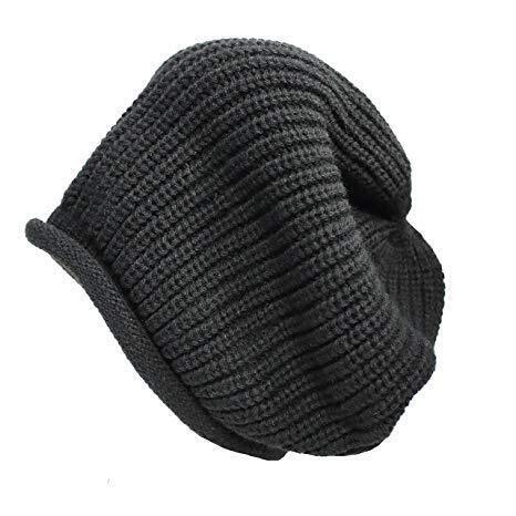 Dents Mens Slouch Knit Beanie Warm Winter Pullover Hat Skull Baggy - Black-0