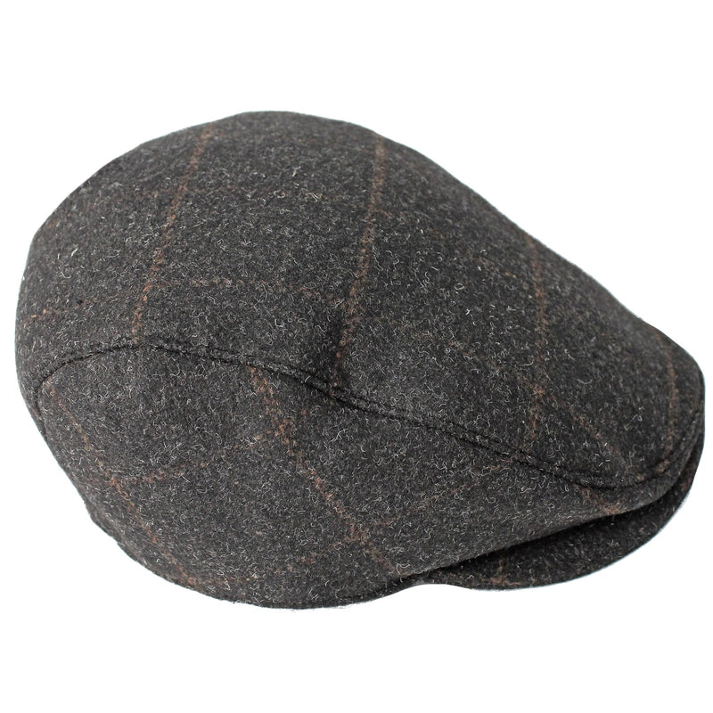 Load image into Gallery viewer, DENTS Tweed Flat Cap Wool Ivy Hat Driving Cabbie Quilted - Black-0
