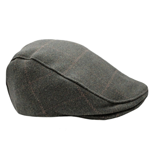 DENTS Tweed Flat Cap Wool Ivy Hat Driving Cabbie Quilted  - Hunter Green-1