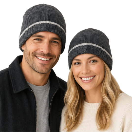 Dents Mens Thermal Insulation Wool Blend Knit Beanie Warm Winter Thick Hat - Charcoal-1