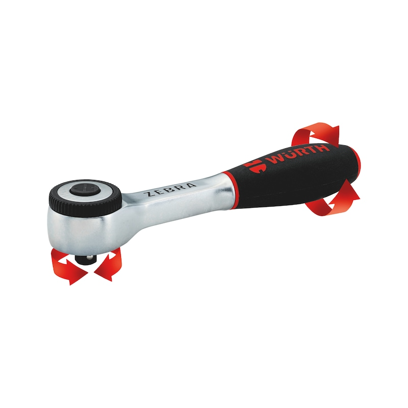 Load image into Gallery viewer, Wurth 1/4" Reversible Ratchet Wrench 360 Degree Twist Handle Chrome Vanadium 135mm-4
