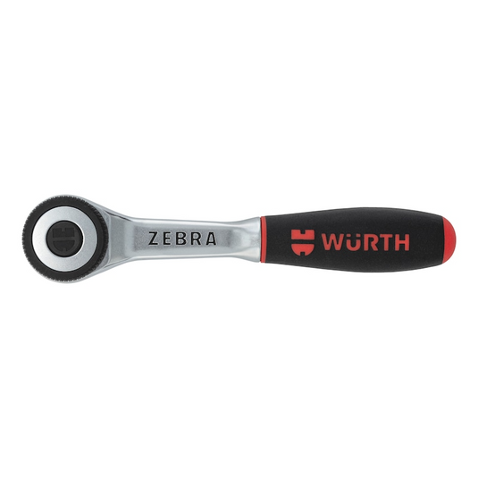 Wurth 1/4" Reversible Ratchet Wrench 360 Degree Twist Handle Chrome Vanadium 135mm-2