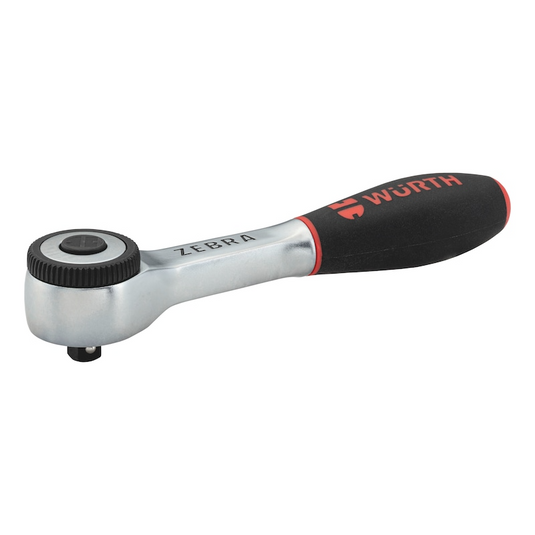 Wurth 1/4" Reversible Ratchet Wrench 360 Degree Twist Handle Chrome Vanadium 135mm-0
