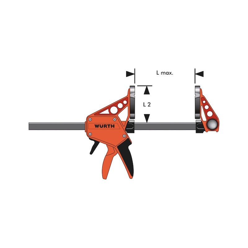 Load image into Gallery viewer, 450mm Wurth Quick-Grip One Handed Bar Clamp F Clamp Hand Trigger Action Clamp-3
