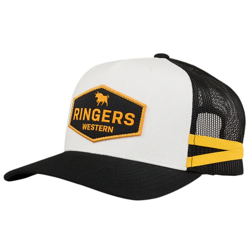 Load image into Gallery viewer, Ringers Western Cunningham Kids Trucker Cap Mesh Back Snapback in Black-0
