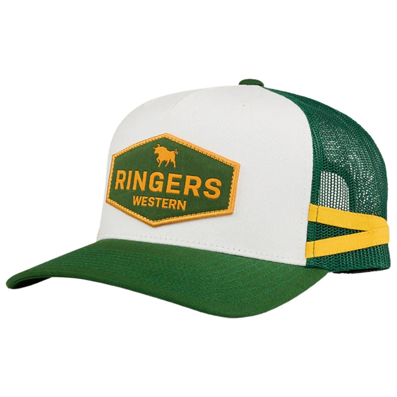 Load image into Gallery viewer, Ringers Western Cunningham Kids Trucker Cap Mesh Back Snapback in Lake Green-1
