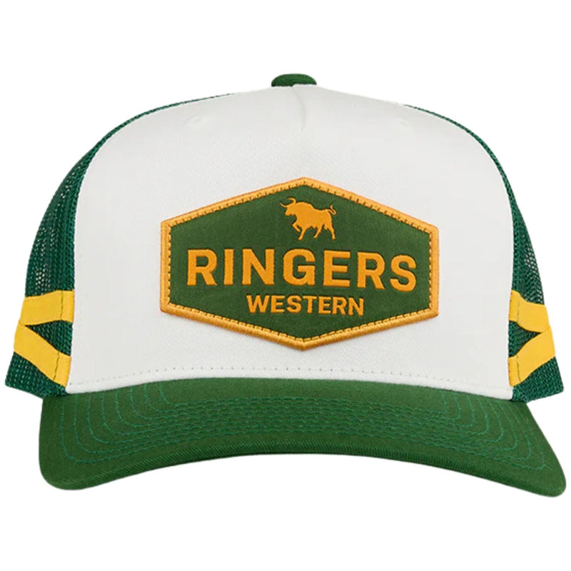 Load image into Gallery viewer, Ringers Western Cunningham Kids Trucker Cap Mesh Back Snapback in Lake Green-2
