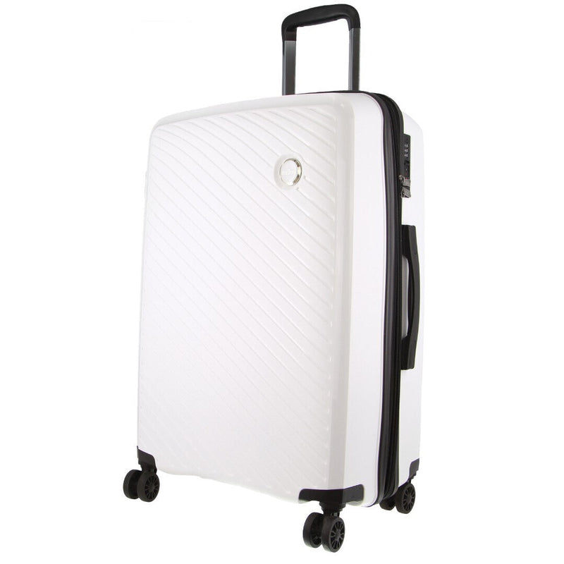 Load image into Gallery viewer, Monaco Checked Luggage Bag Travel Carry On Suitcase 65cm (82.5L) - White
