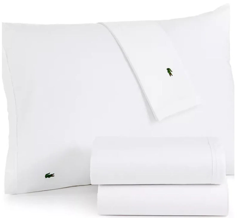 Load image into Gallery viewer, Lacoste 4-Piece California King Bed Sheet Set in White-1
