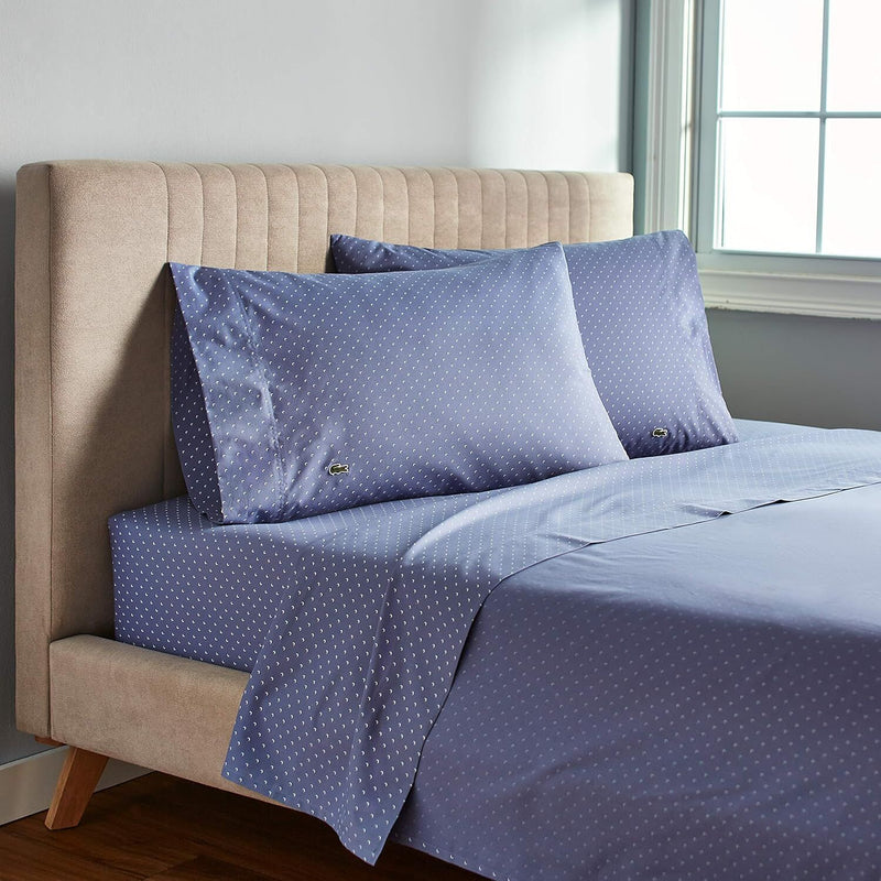 Load image into Gallery viewer, Lacoste 4-Piece California King Bed Sheet Set in Golf Slate Blue-0
