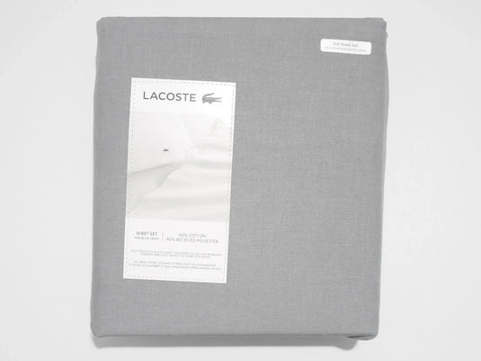 Lacoste Cotton Blend Twin Bed Sheet Set (Oversized Australian Single) in Chambray Grey-0