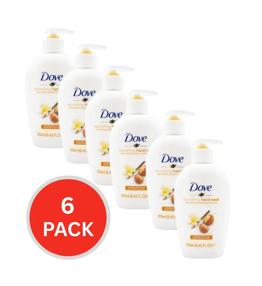 6x Dove 250mL Handwash Nourishing Shea Butter And Warm Vanilla Scent-0