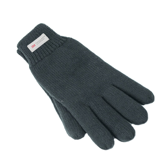 Dents 3M THINSULATE Gloves Snow Ski Knitted Polar Fleece Thermal Plain Winter - Charcoal-0