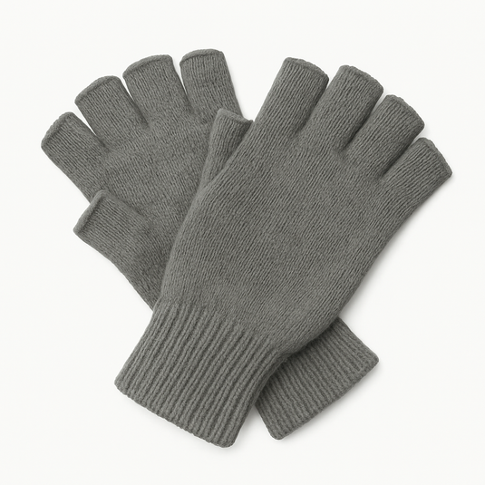 DENTS 3M THINSULATE Polar Fleece Fingerless Gloves Warm Knitted Insulation - Charcoal-0