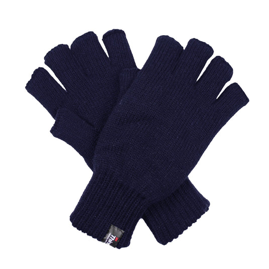 DENTS 3M THINSULATE Polar Fleece Fingerless Gloves Warm Knitted Insulation - Navy-0