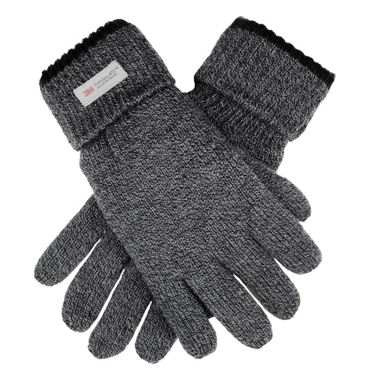 Dents Mens Thinsulate Lined Knit Gloves with Rollover Cuff-0