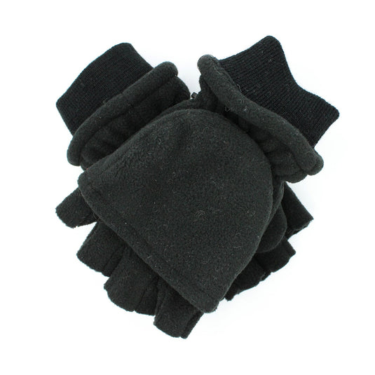 Dents Mens 3M Thinsulate Convertible Lined Half Finger Gloves/Warm Winter Mittens - Black-0