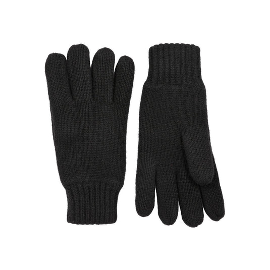 Mens Wool Blend Thinsulate  Lined Knitted Gloves - Black-3