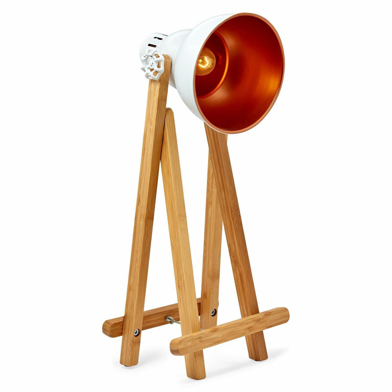 Load image into Gallery viewer, 61cm Bamboo Easel Table Lamp Modern Scandi Designer Desk Light Bedroom Office-0
