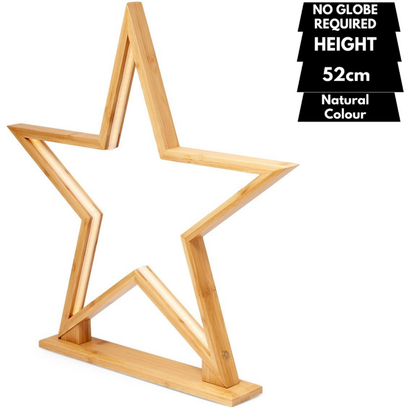 Load image into Gallery viewer, 52cm Bamboo Star LED Table Desk Lamp Light Modern Designer - Natural-1

