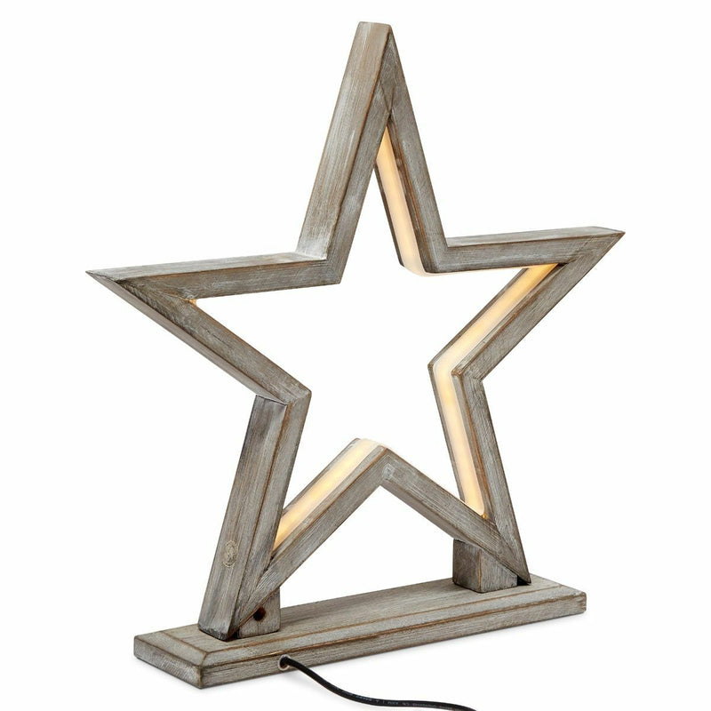 Load image into Gallery viewer, 33cm Bamboo Star LED Table Lamp Light Modern Bedside - Antique Timber-4
